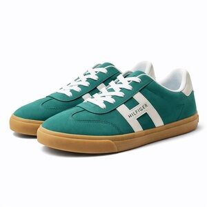 Tommy Hilfiger Maisie Low Profile Lace-Up H Logo Sneakers Green White Size 8